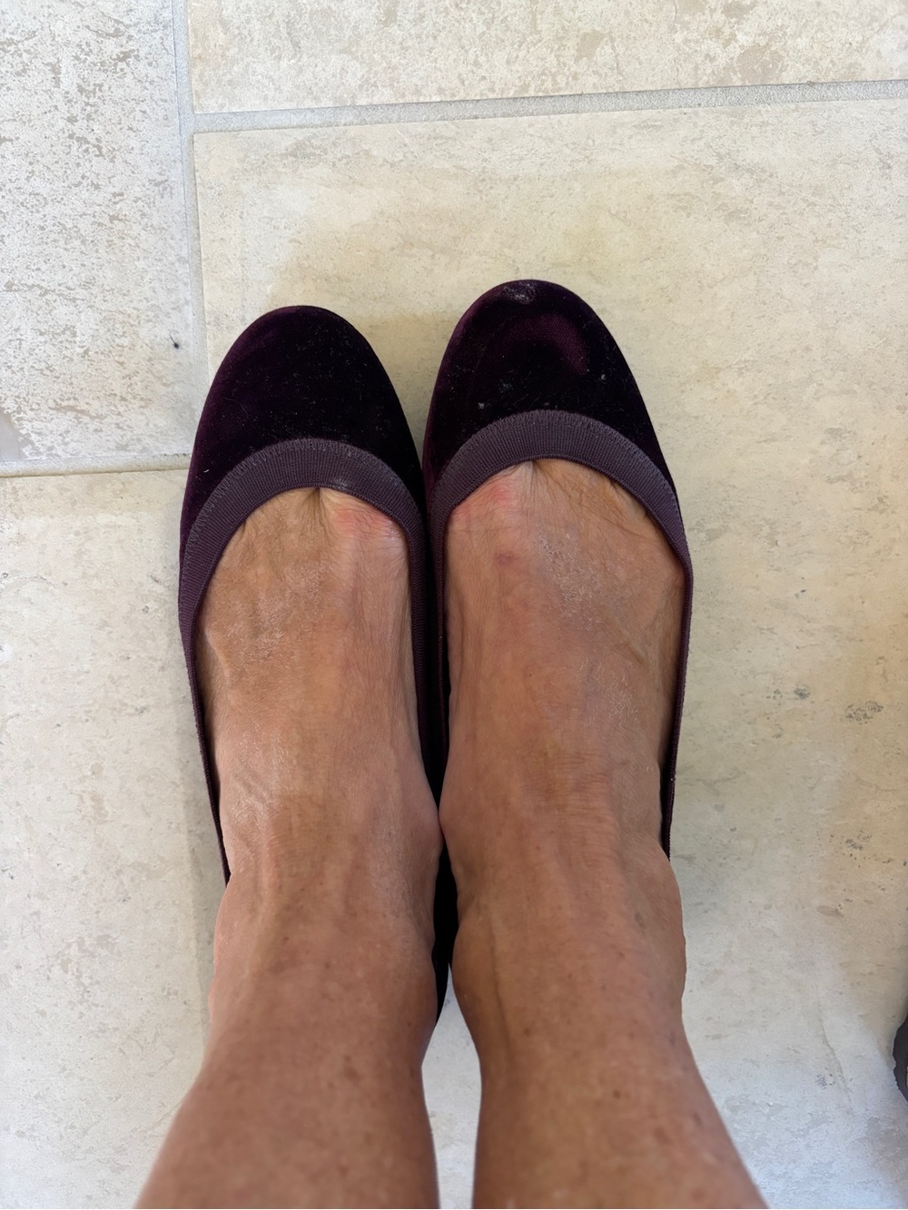 Stuart Weitzman Deep Plum Velvet Ballet Flats